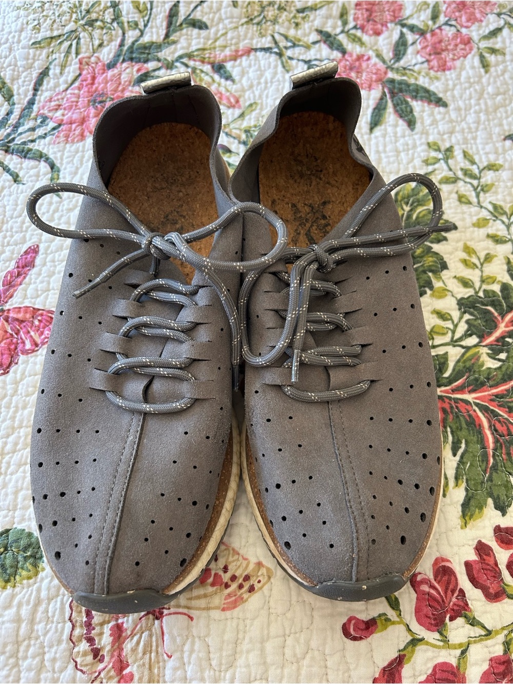Women’s OTBT Grey Perforated Casual Lace-Up Shoes